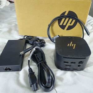 HP Black Docking Station with Gold Logo